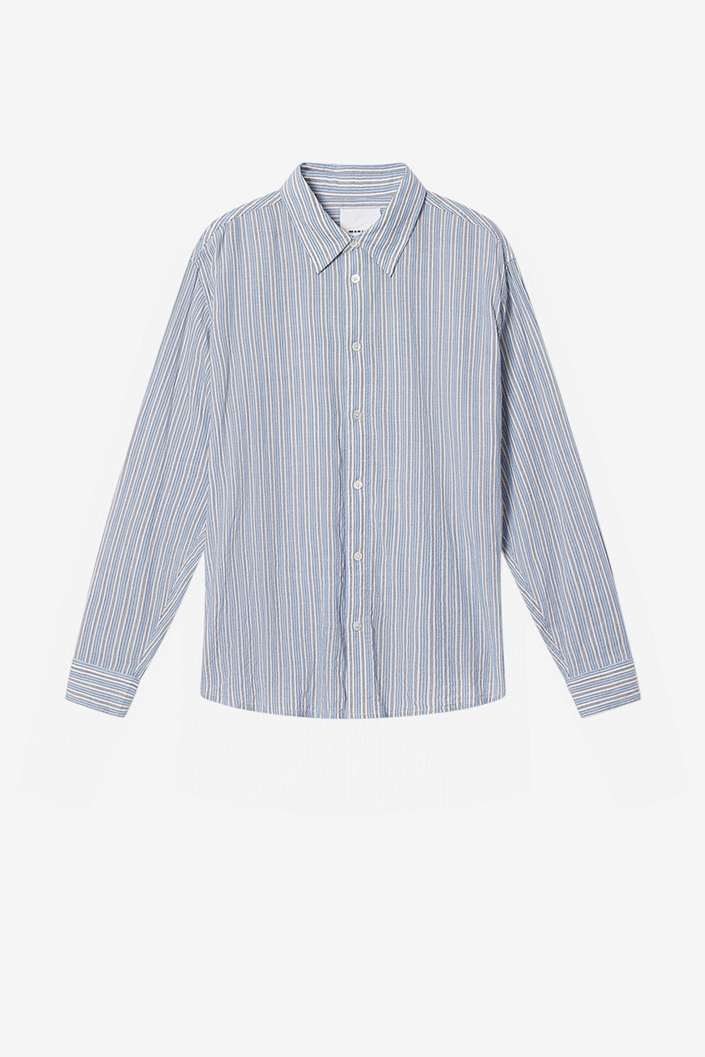 Cybilio striped seersucker shirt - Blue - Man - 1