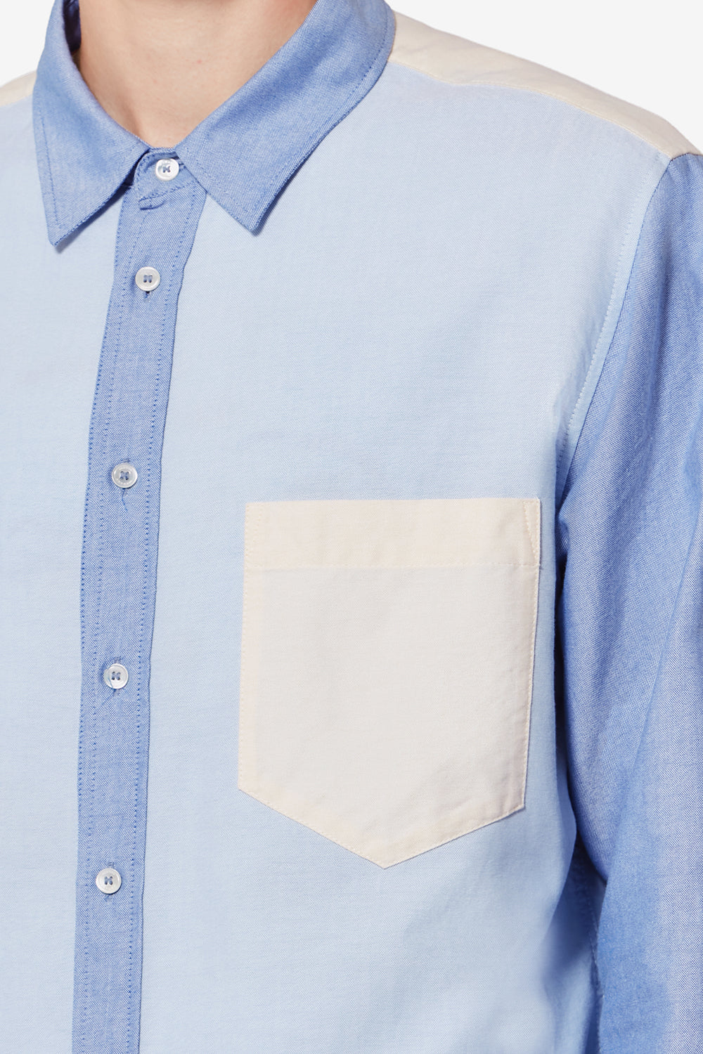 Nathael patchwork cotton oxford shirt - Multicolor - Man - 3