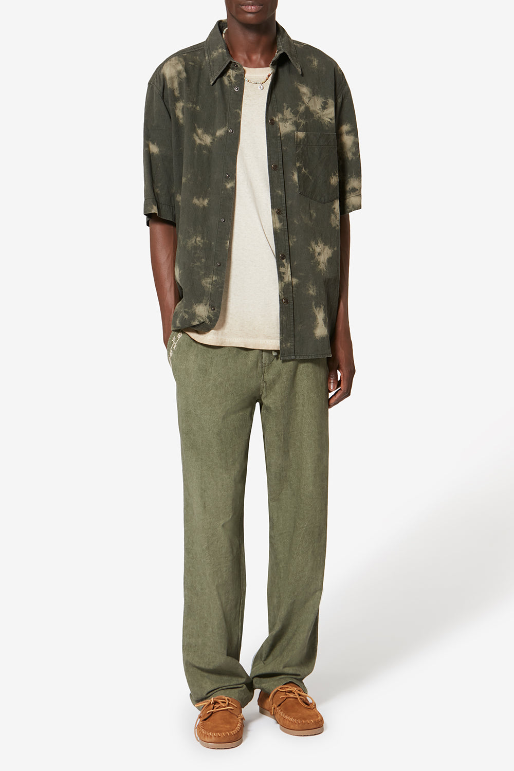 Camisa de chambray acolchada tabilio - Light khaki - Man