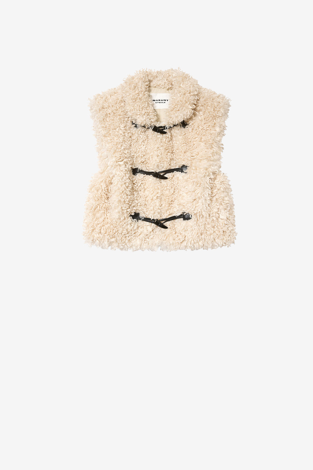 Alisa bouclé faux fur vest - Ecru - Woman - 1