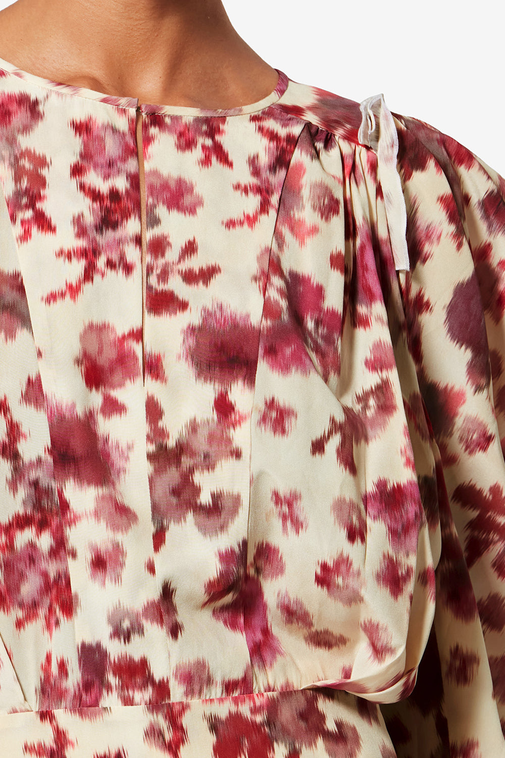 Top court imprimé en soie stretch zarga - Rose - Woman - 3