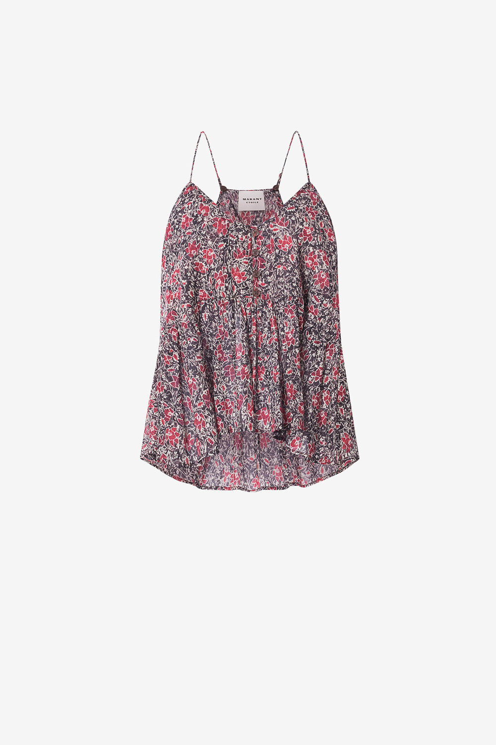 Haut à bretelles lirhetta en voile de coton organique imprimé - Baie écrasée - Woman - 1