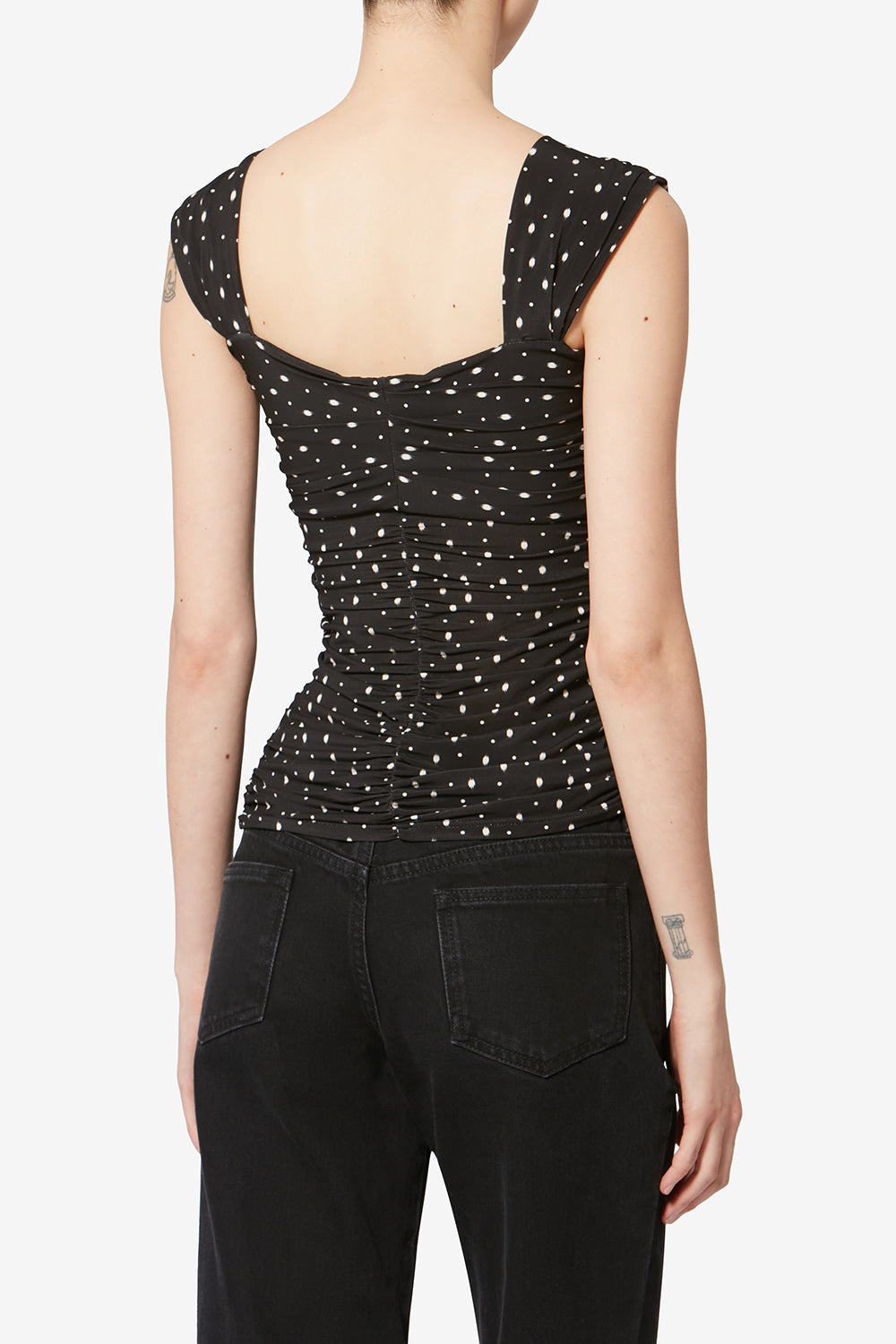 Gemina asymmetrical top - Black and ecru - Woman - 4