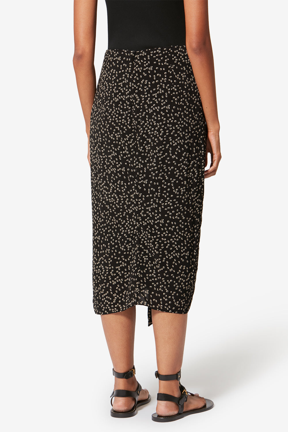 Jupon fluide zaine à imprimé origami - Noir - Woman - 5