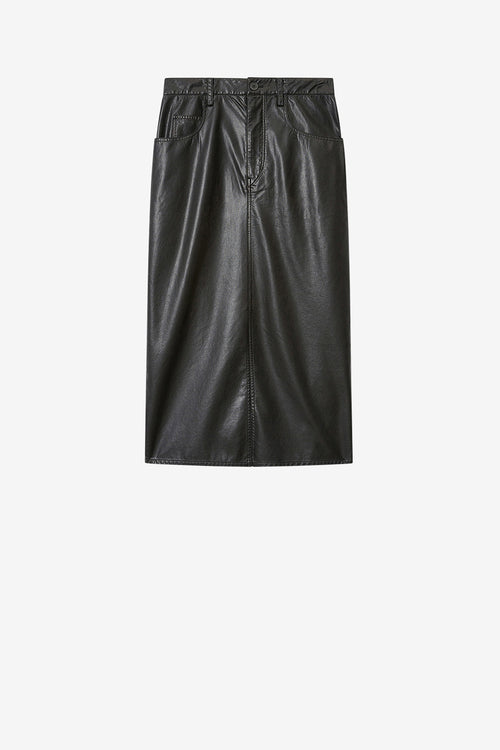 Gonna a tubino in morbida e pregiata similpelle nelaura - Nero - Woman