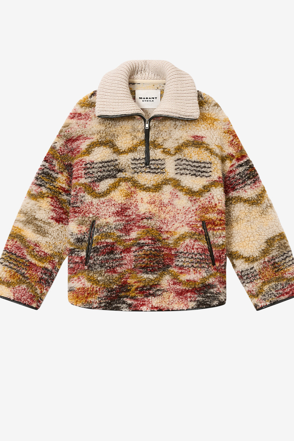 Marner fleece cloud print coat - Ecru-ochre - Woman - 1