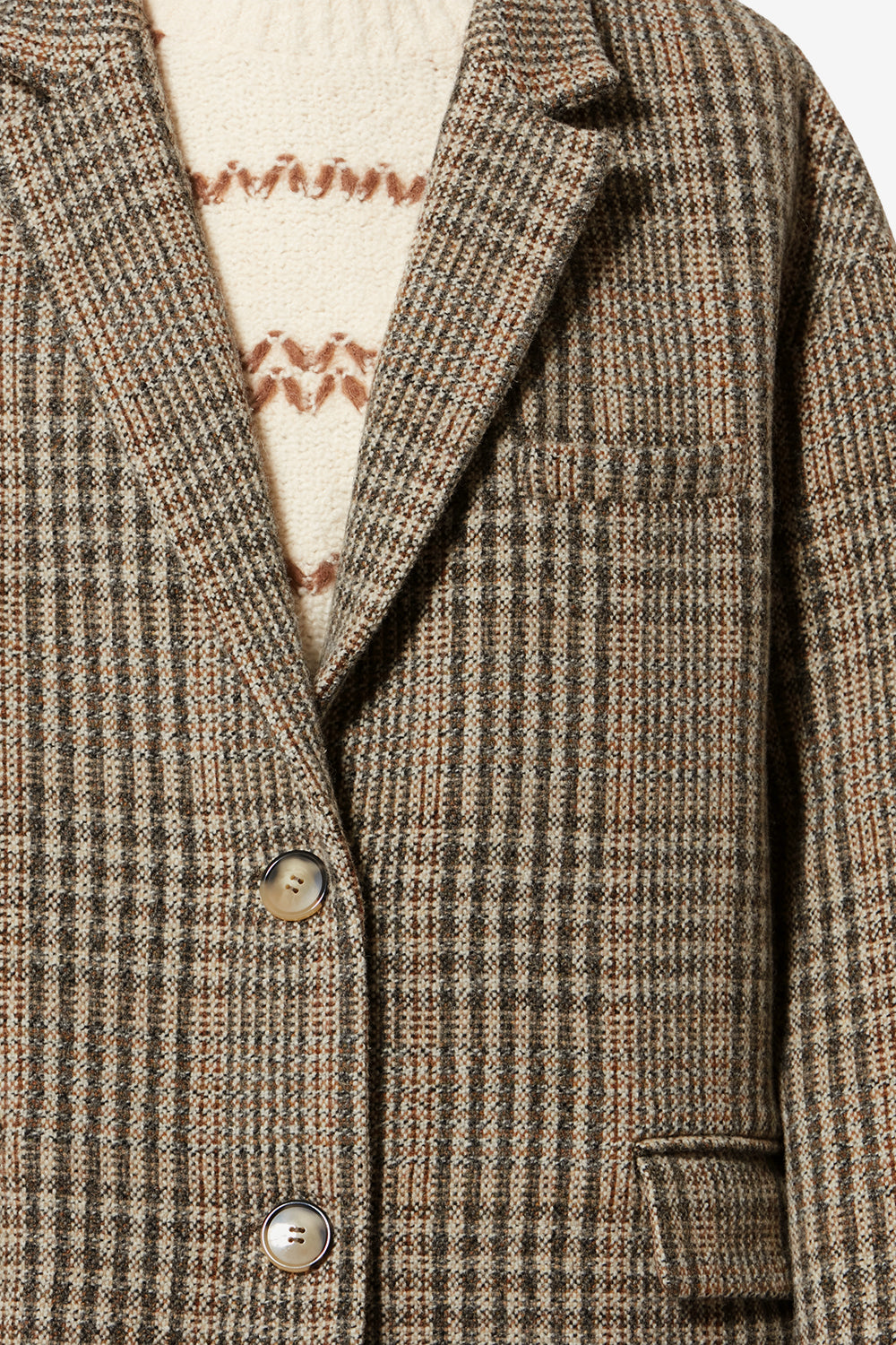 Manteau en laine vierge prince-de-galles limizia - Beige - Woman - 3