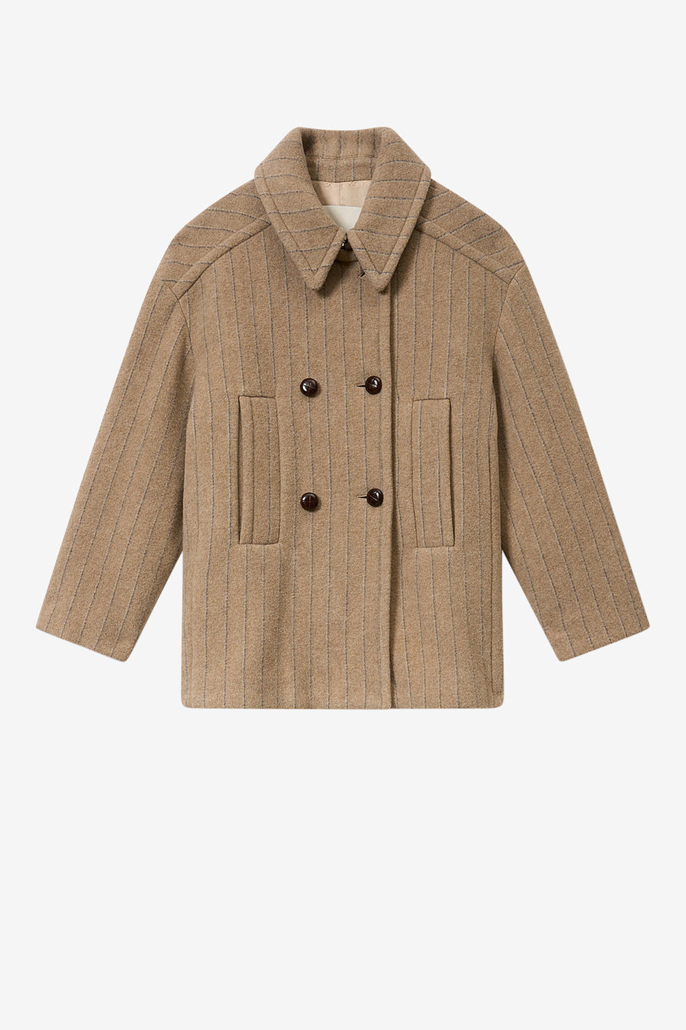 Manteau fiby-ga en laine - Taupe - Woman - 1