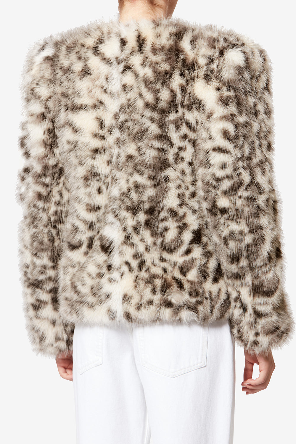 Teddy en fausse fourrure mouchetée bahria - Écru et noir - Woman - 5