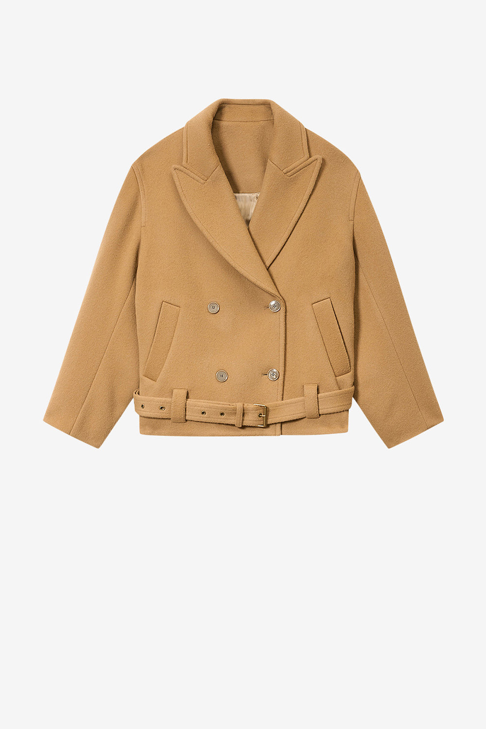 Manteau court d'homme en laine vierge et cachemire warna - Camel - Woman - 1