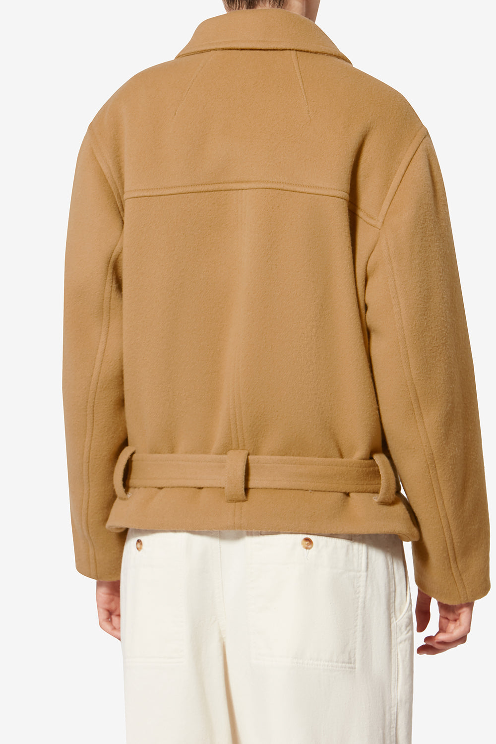 Manteau court d'homme en laine vierge et cachemire warna - Camel - Woman - 5