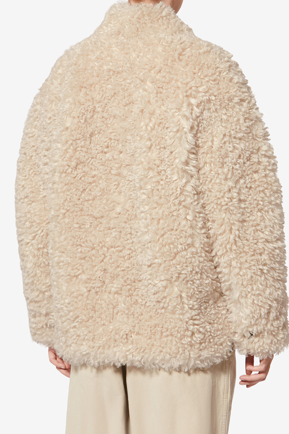 Tarvey short curly faux fur coat - Ecru - Woman - 5