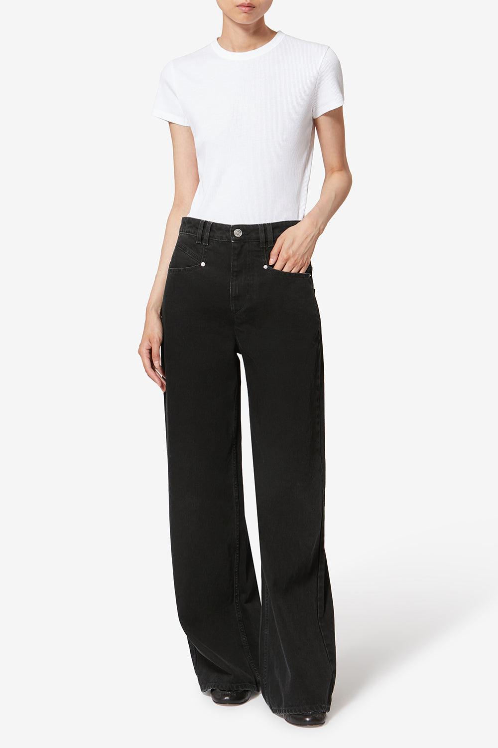 Pantalon lemony en coton - Noir délavé - Woman - 2