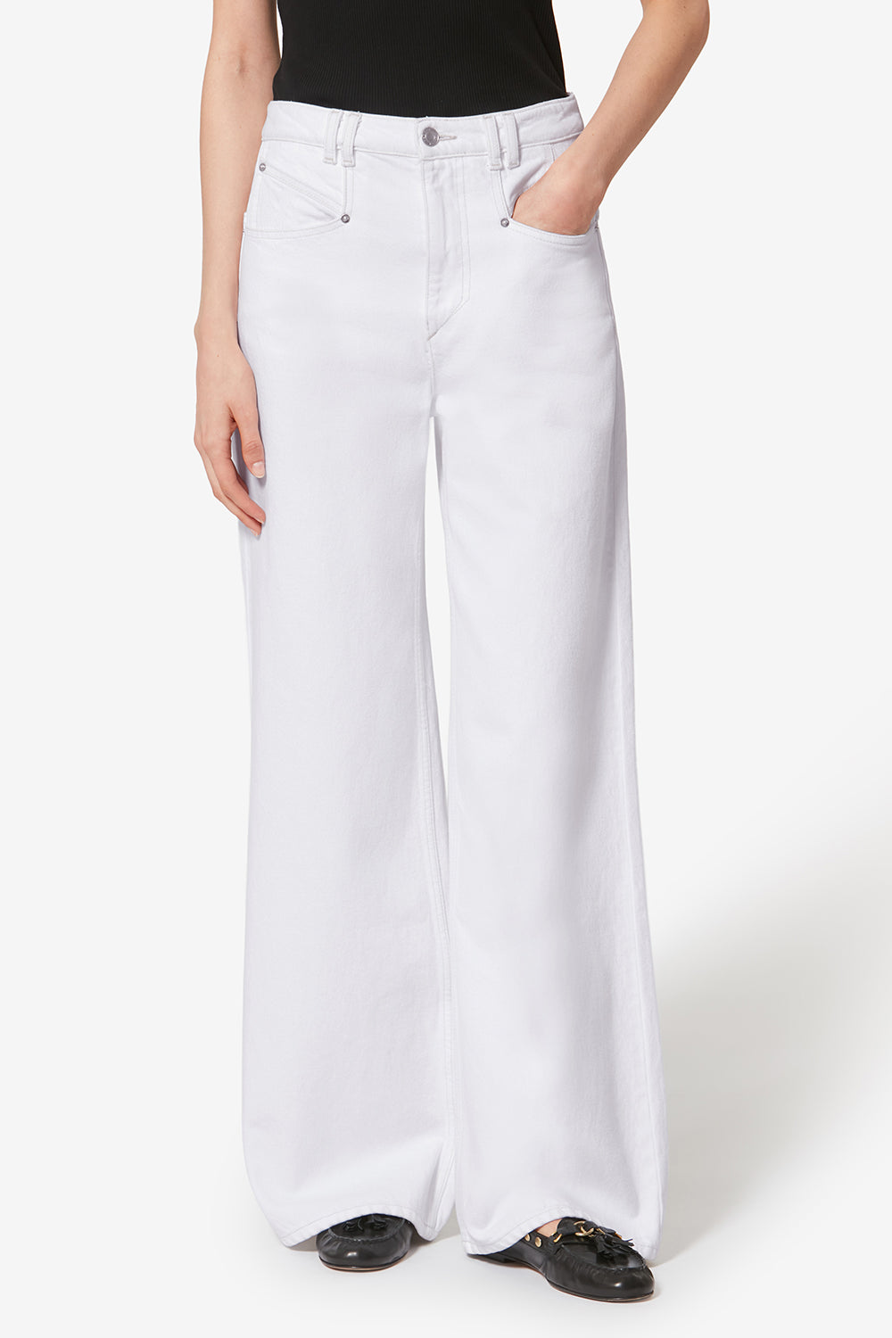 Lemony cotton pants - White - Woman - 4