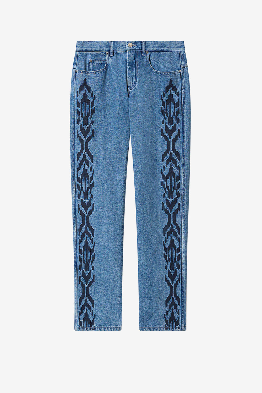 Pantalón vaquero con 5 bolsillos de denim bordado lewis - Azul - Man