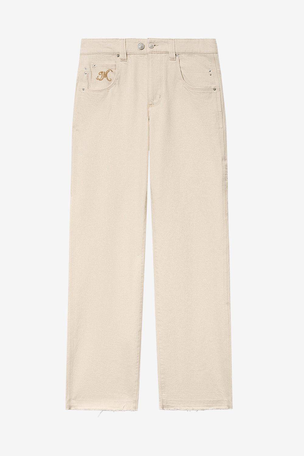 Jeyda topstitched denim jeans - Ecru - Woman - 1