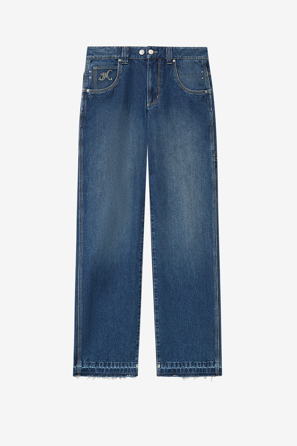 Jeyda topstitched denim jeans - Blue - Woman - 1