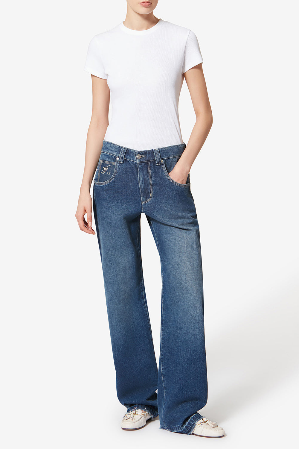 Jeyda topstitched denim jeans - Blue - Woman - 2