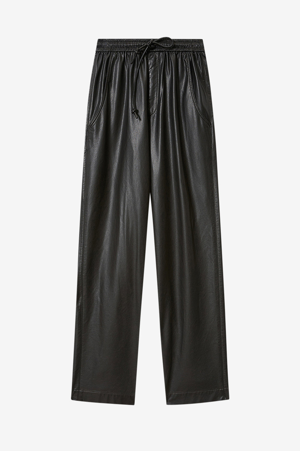 Pantalon nereane façon cuir souple et fin - Noir - Woman - 1