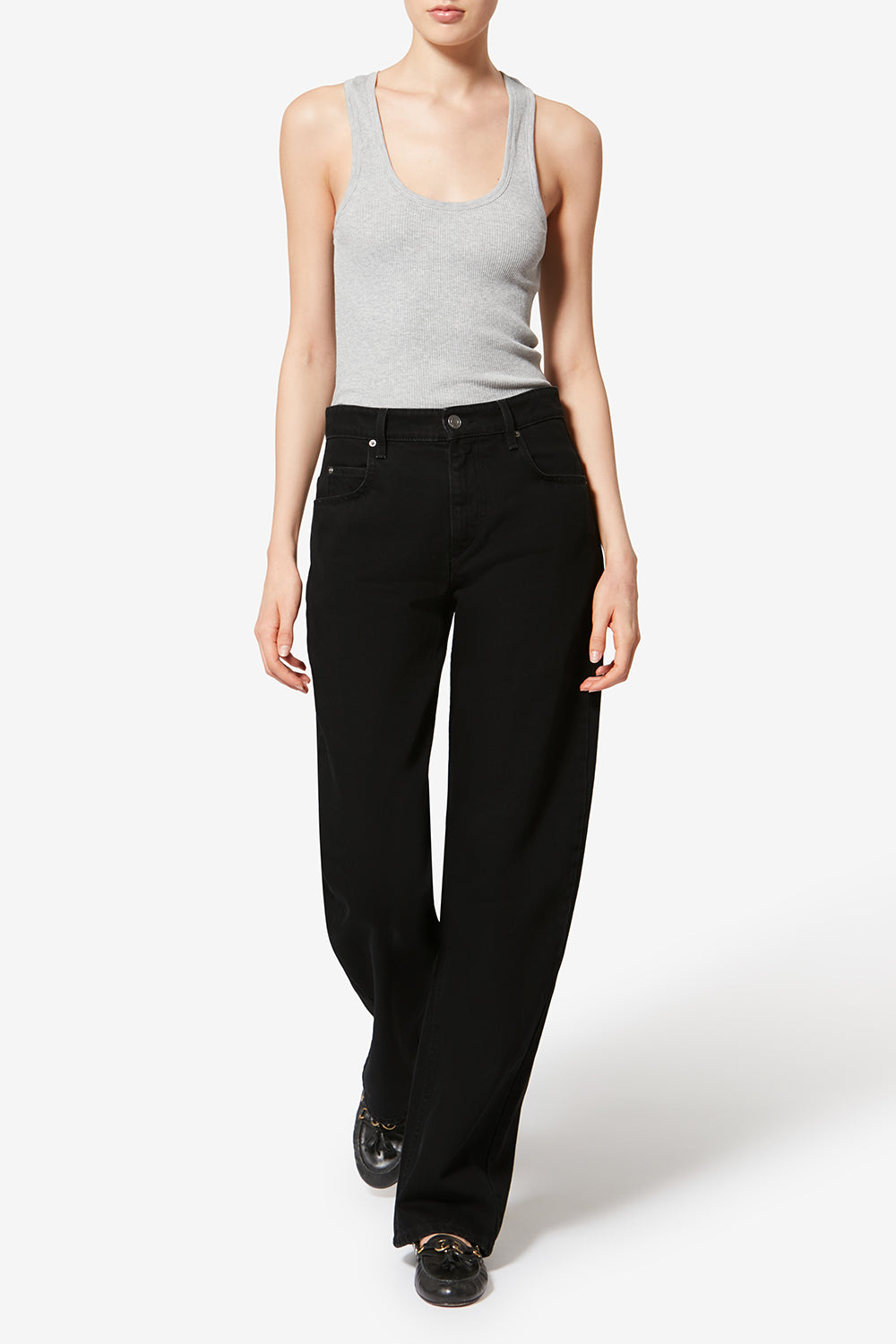 Pantalon dromie en coton - Noir délavé - Woman - 2