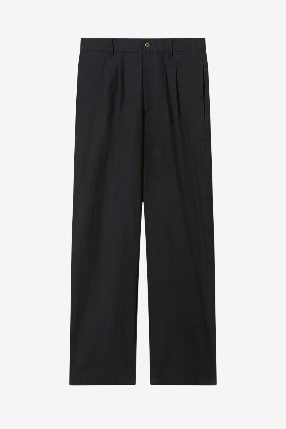 Yostin pleated relaxed fit cotton pants - Black - Man - 1