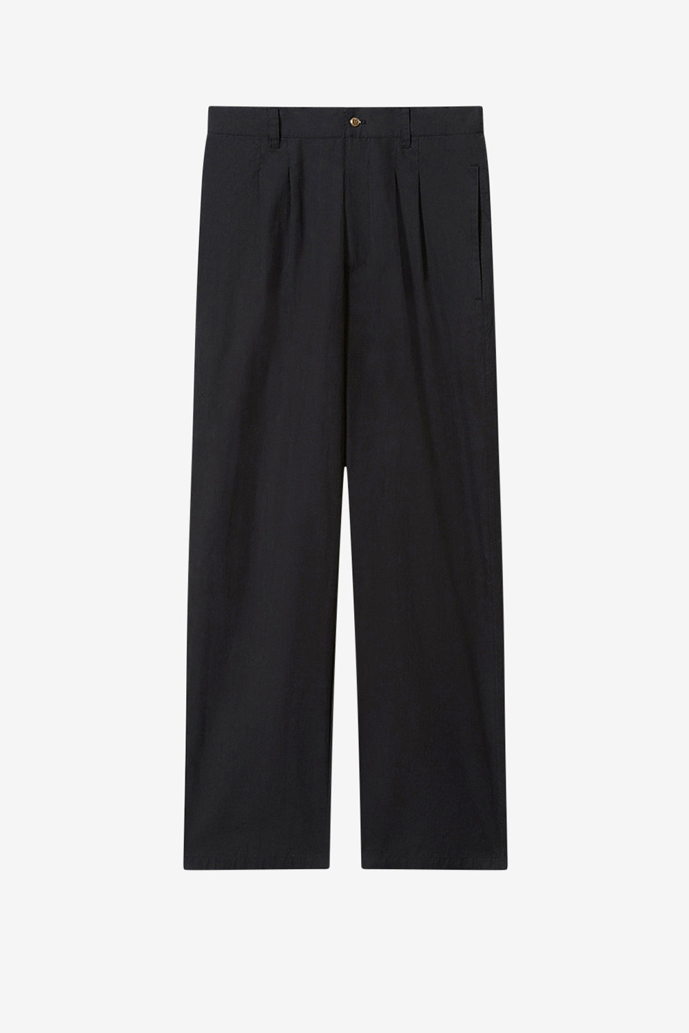 Yostin pleated relaxed fit cotton pants - Black - Man - 1