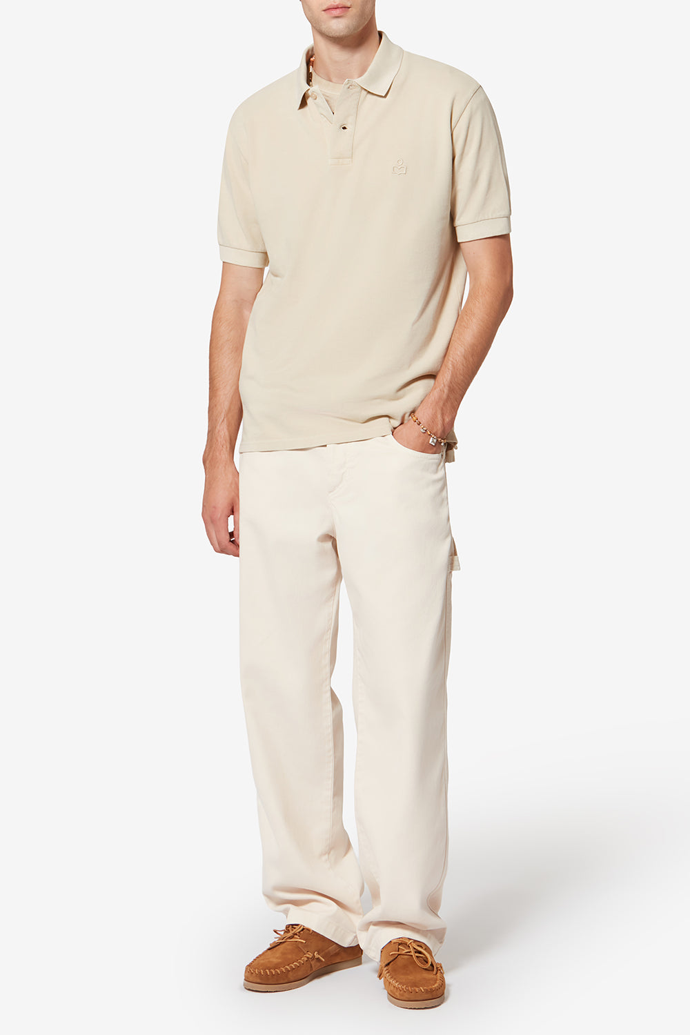 Afko short-sleeve piqué cotton polo shirt - Light yellow - Man - 2