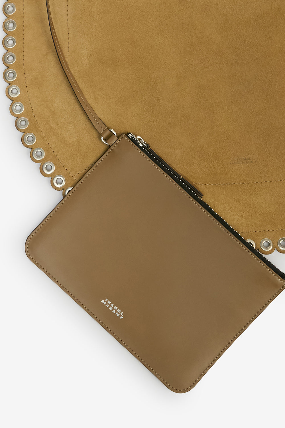 Oskan hobo soft chain suede leather bag - Sand - Woman - 4