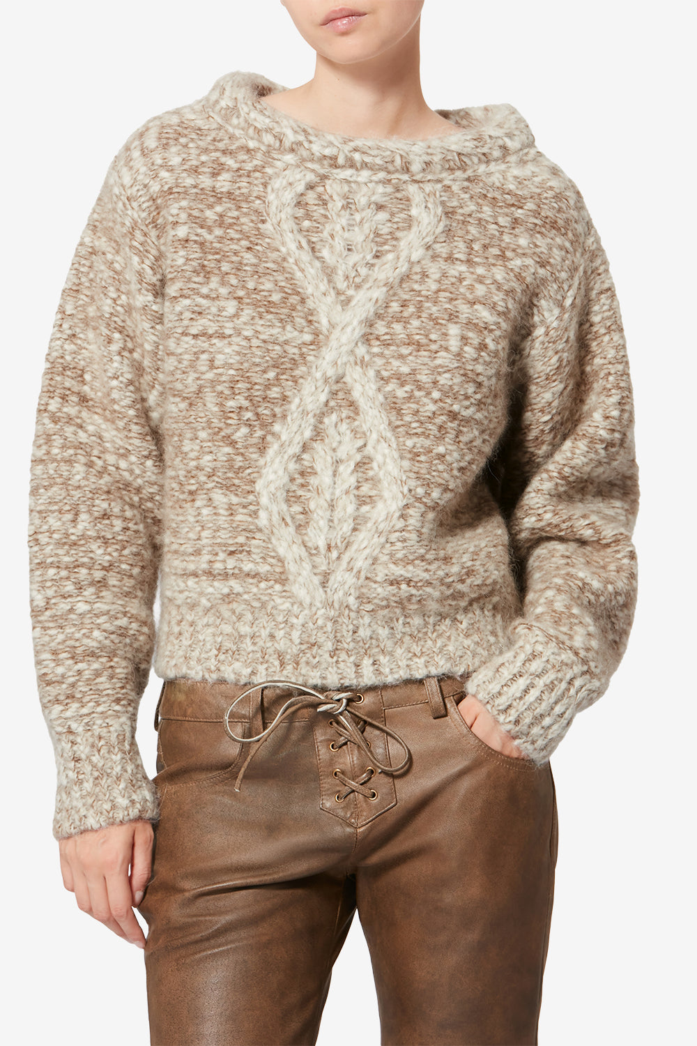 Pull dorota en laine - Écru-bronze - Woman - 4