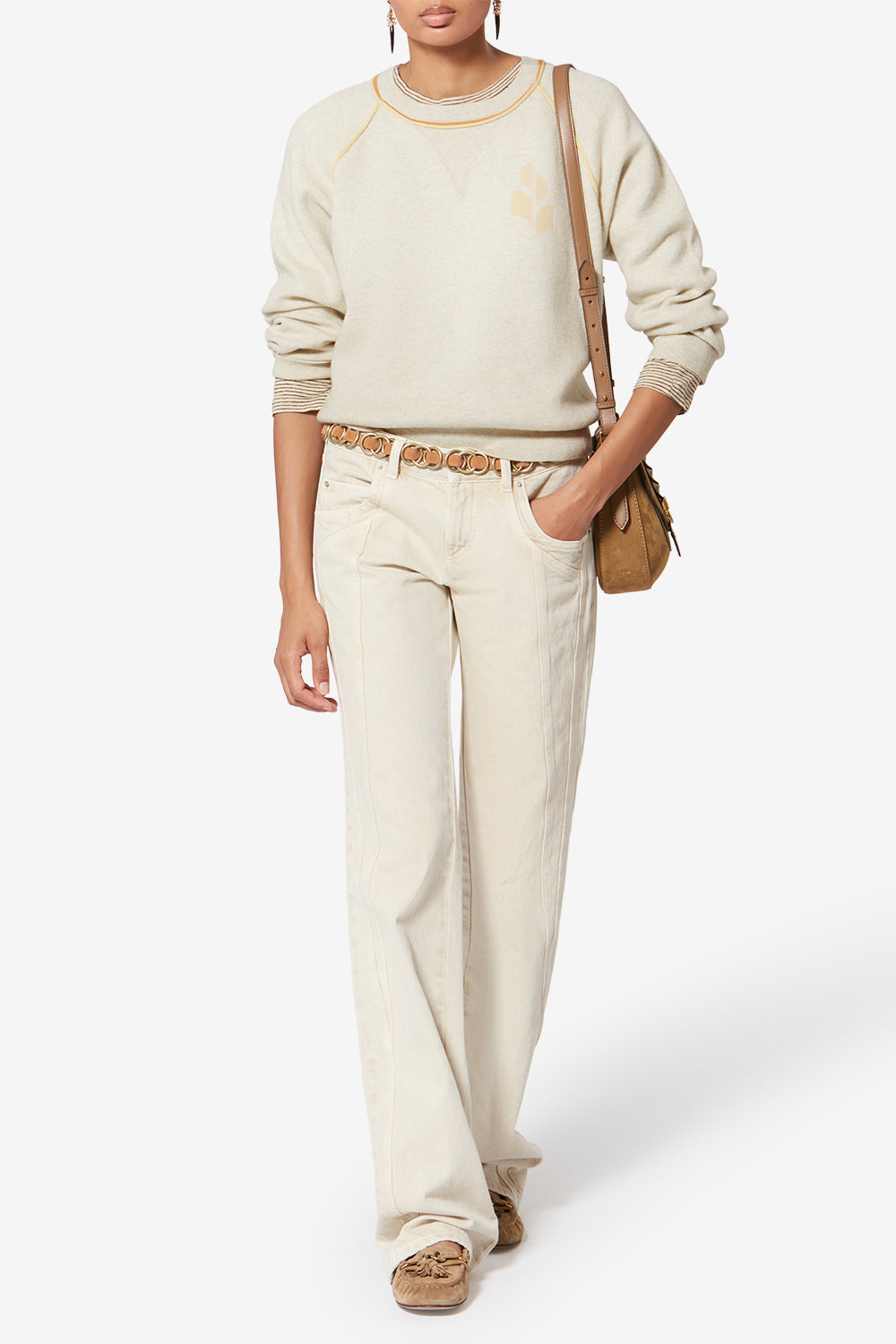 Pull logo sporty loriby - Gris clair-jaune clair - Woman - 2