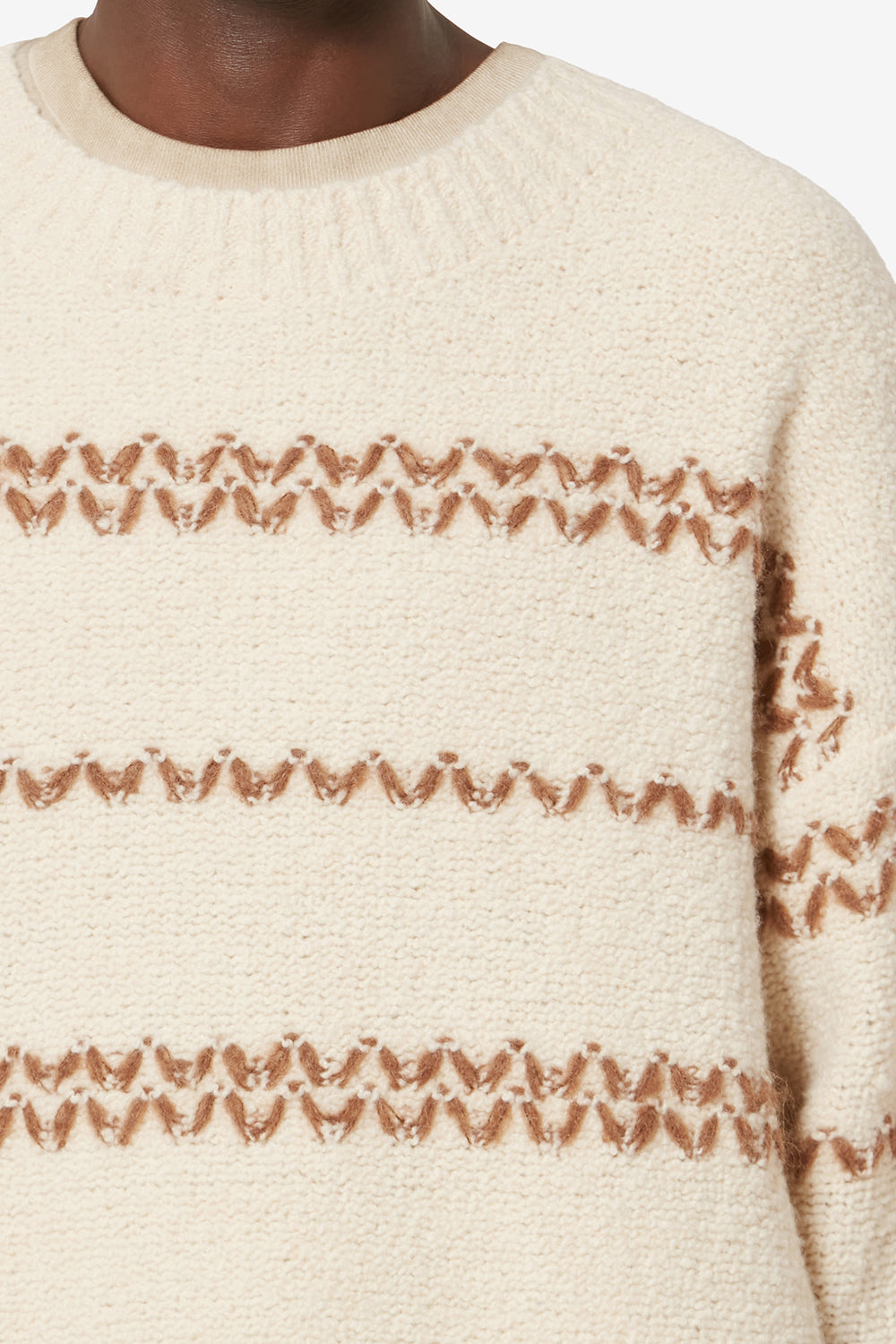 Pull en laine moulinée romain - Écru-bronze - Man - 3