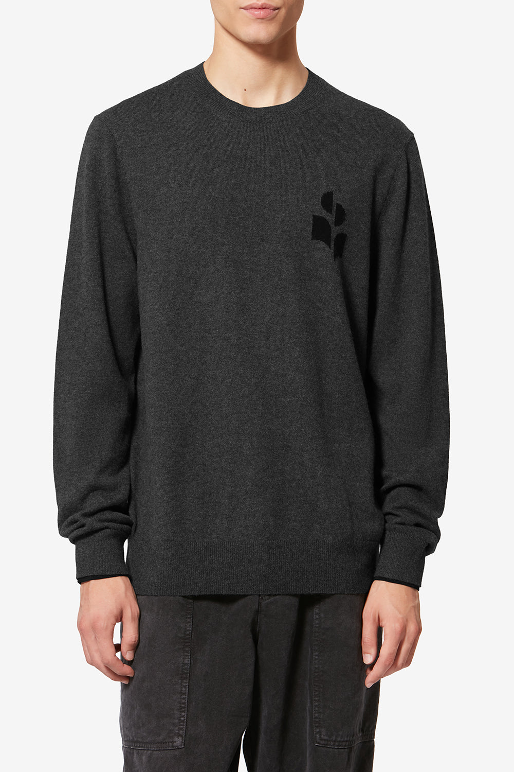 Antea thin cotton and wool sweater - Anthracite-black - Man - 4