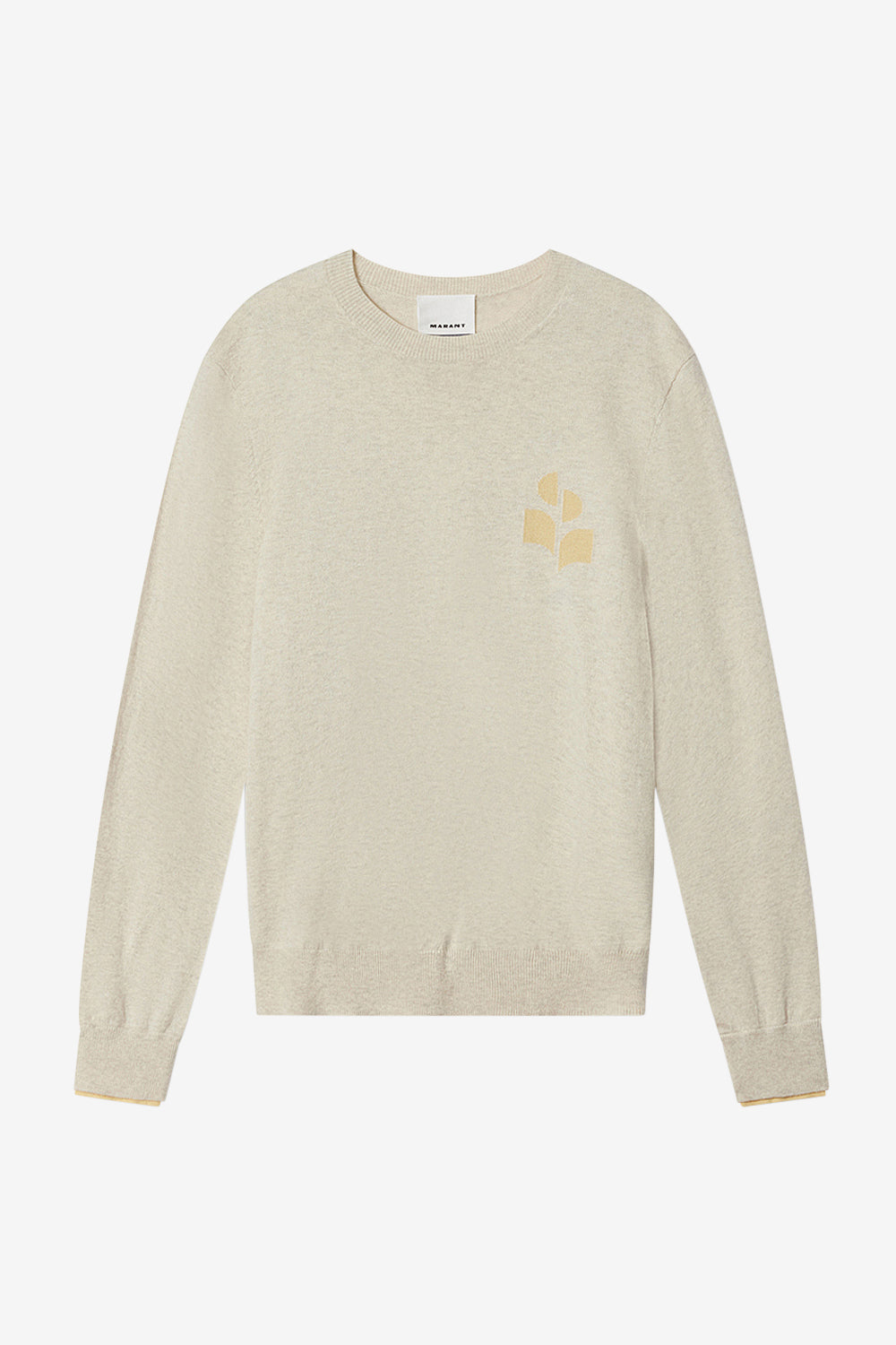 Antea thin cotton and wool sweater - Light grey-light yellow - Man - 1