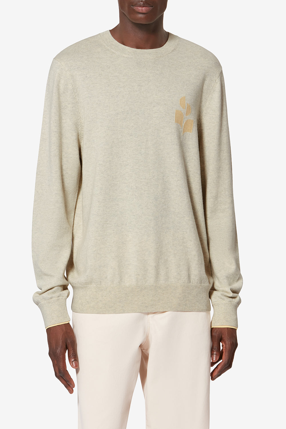 Antea thin cotton and wool sweater - Light grey-light yellow - Man - 4