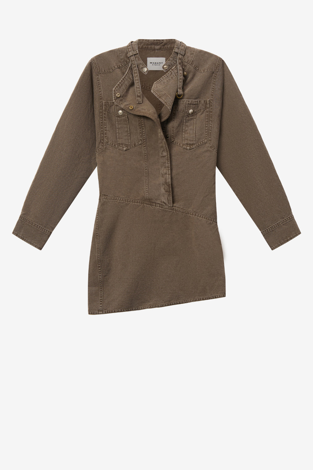 Robe-chemise nouria en jean en coton léger - Foncé bronze - Woman - 1