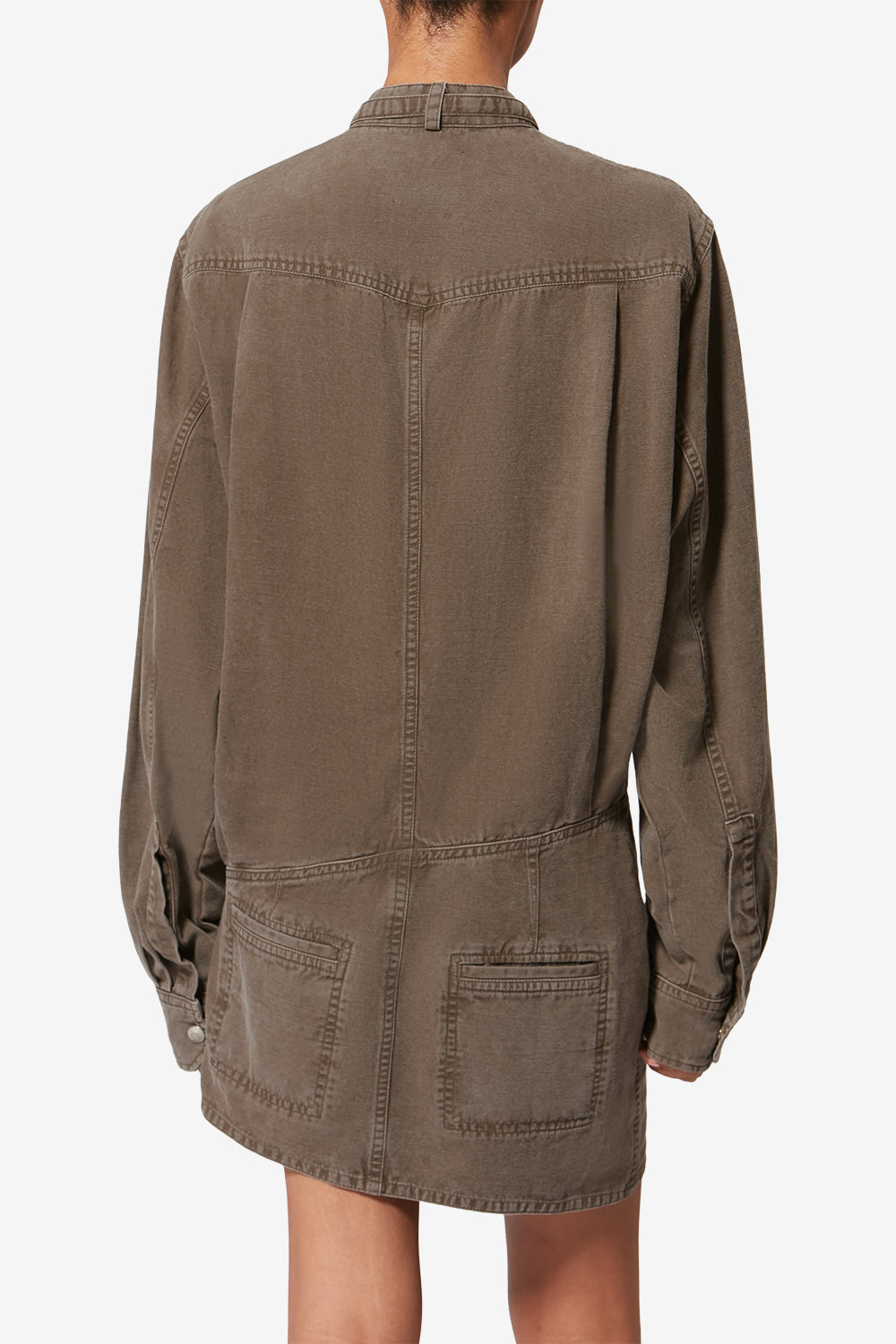 Robe-chemise nouria en jean en coton léger - Foncé bronze - Woman - 5