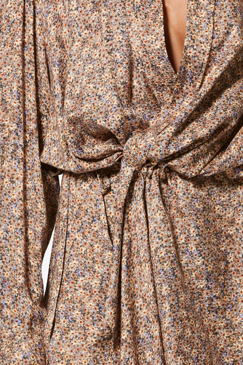 Harmony floral silk jacquard shirt dress - Ochre - Woman - 3