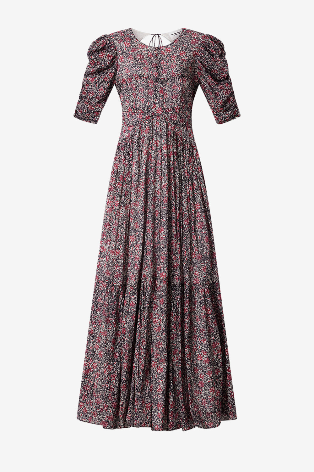 Robe longue en voile de coton organique imprimé sichellia - Baie écrasée - Woman - 1