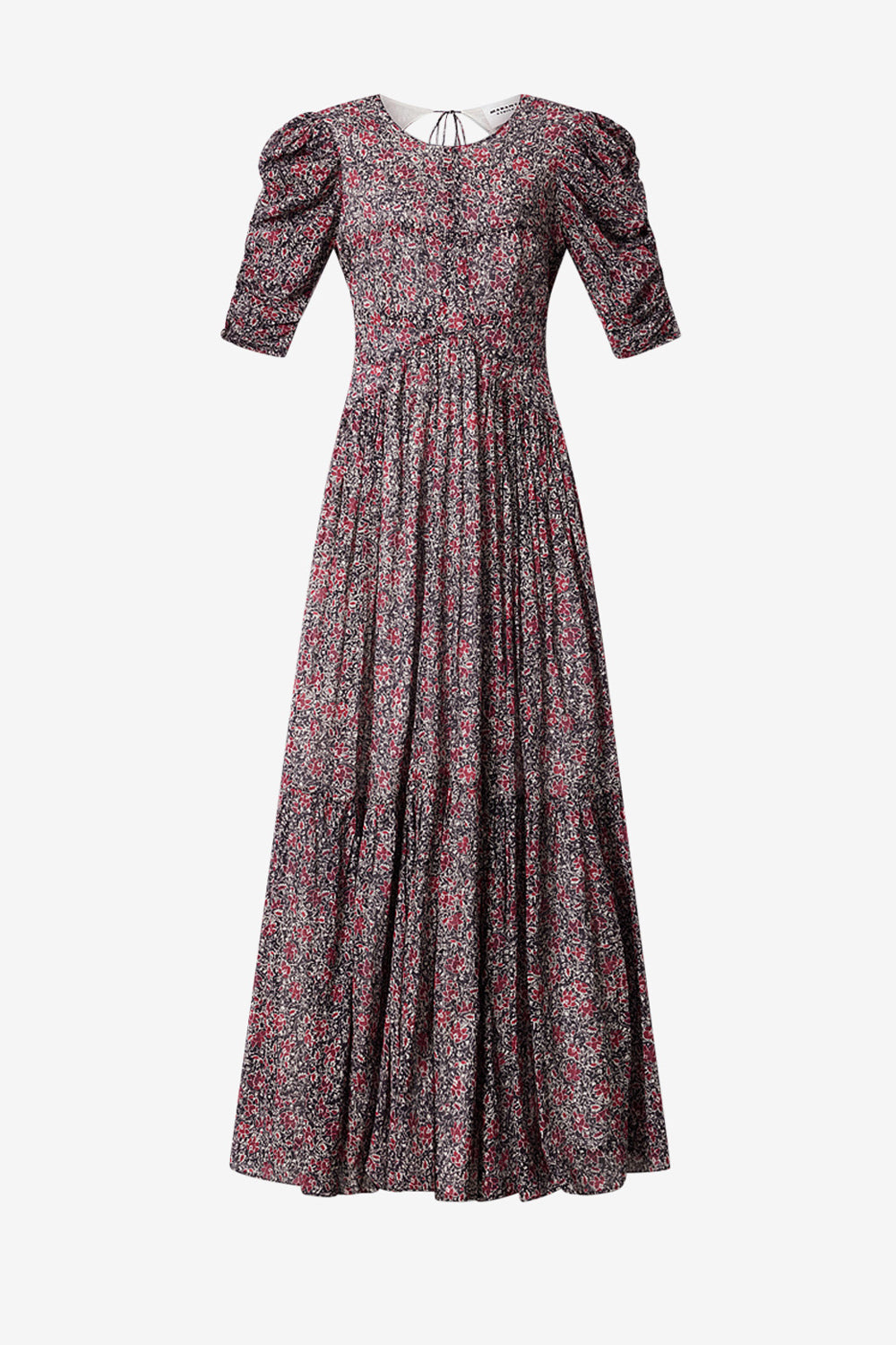 Sichellia long printed organic cotton voile dress - Crushed berry - Woman - 1