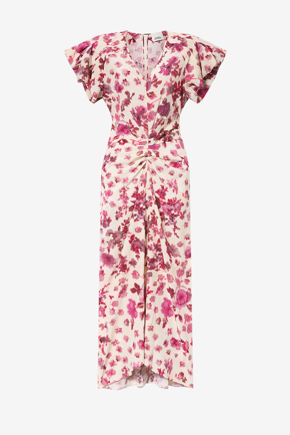 Terenae printed stretch silk midi dress - Pink - Woman - 1