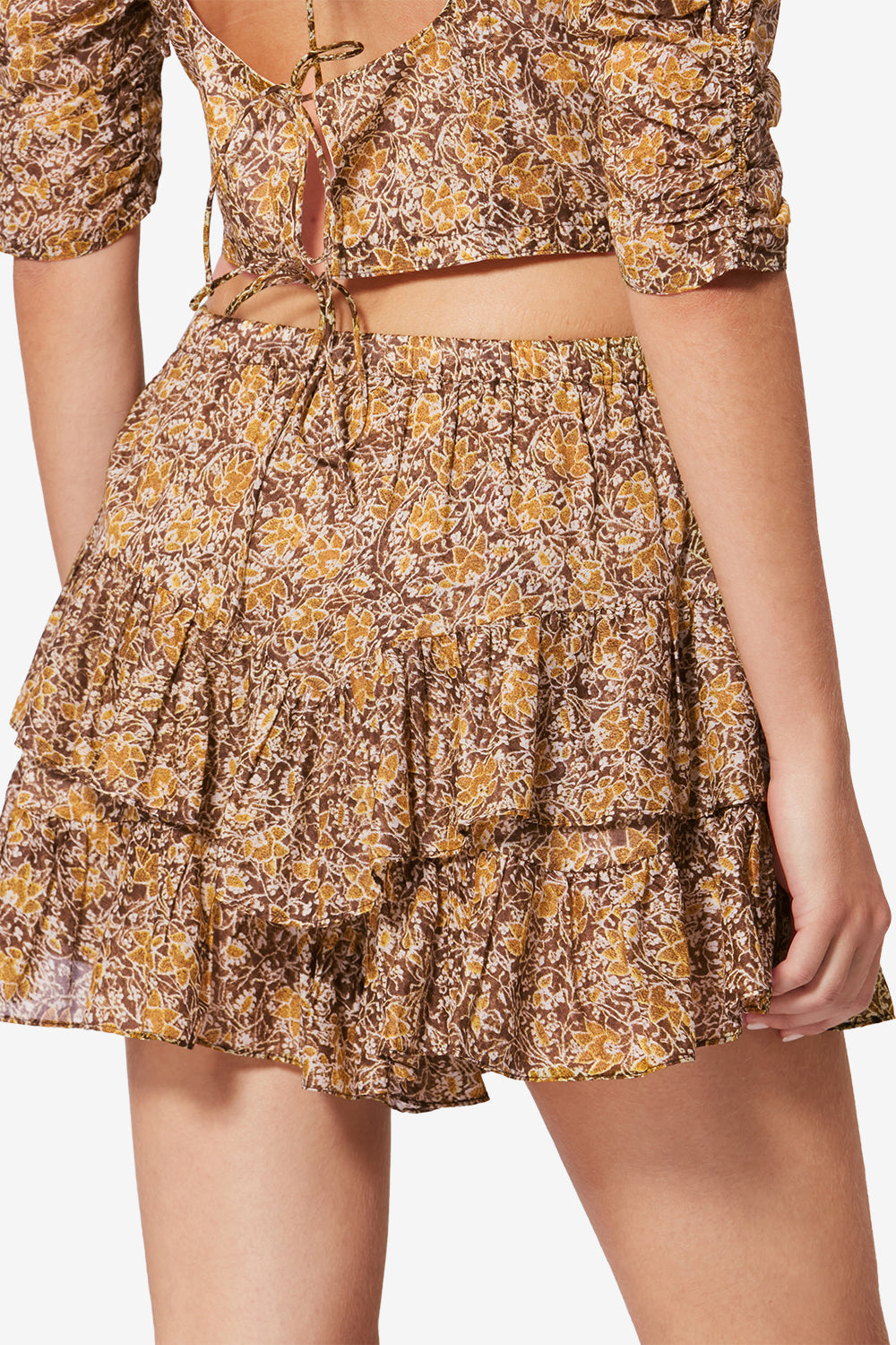 Jocadia printed organic cotton voile shorts - Khaki - Woman - 5