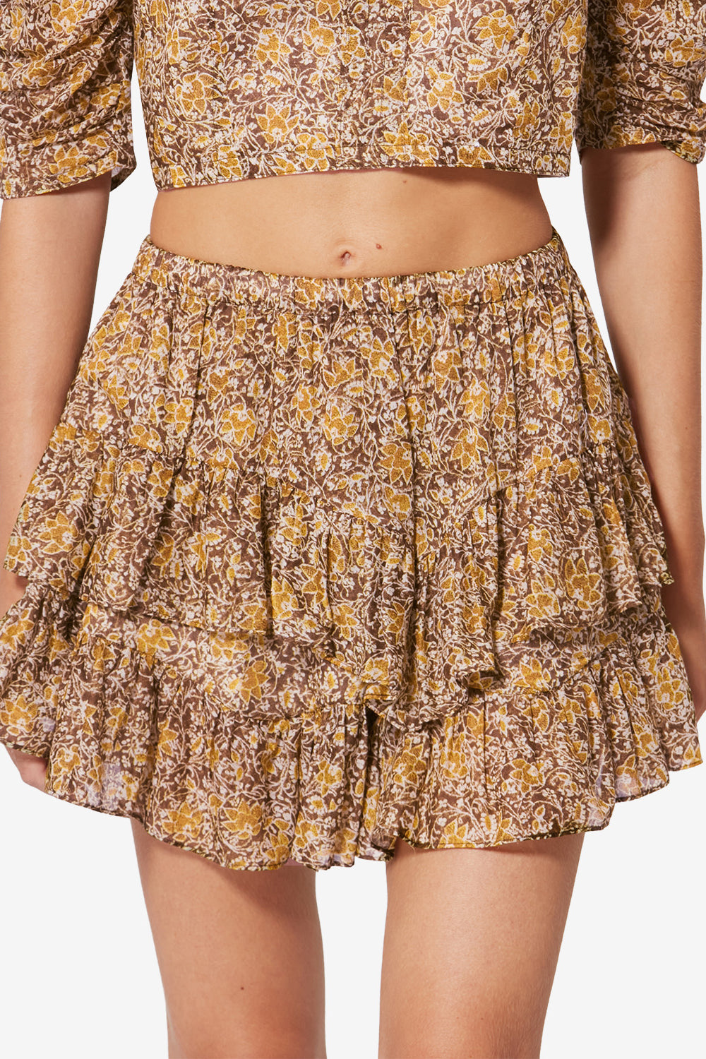 Jocadia printed organic cotton voile shorts - Khaki - Woman - 4