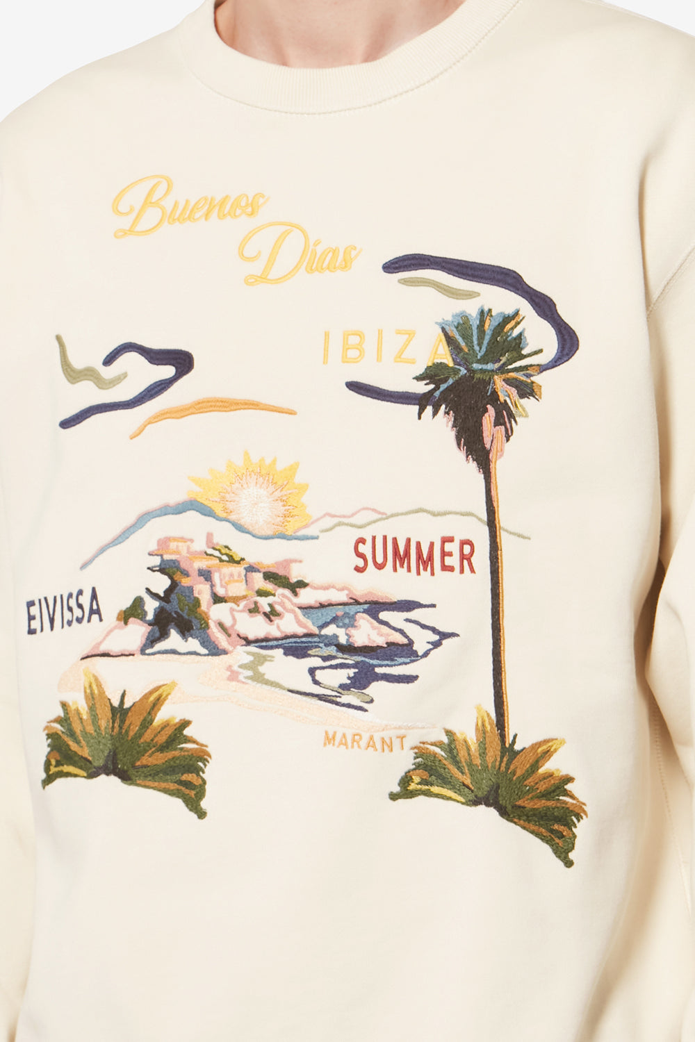 Sudadera mikoi de algodón con motivos bordados - Crudo - Man - 3