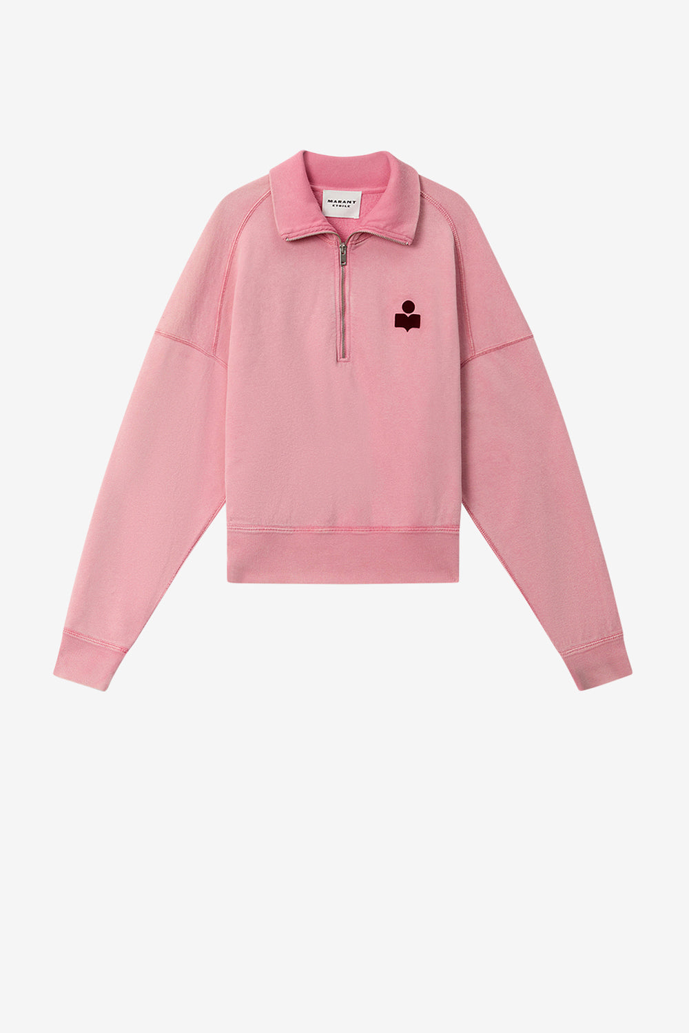 Sweatshirt ross en coton à col montant - Bubblegum-bordeaux - Woman - 1