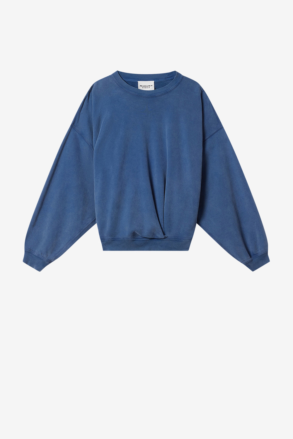 Sweatshirt sauria en coton délavé - Bleu indigo - Woman - 1