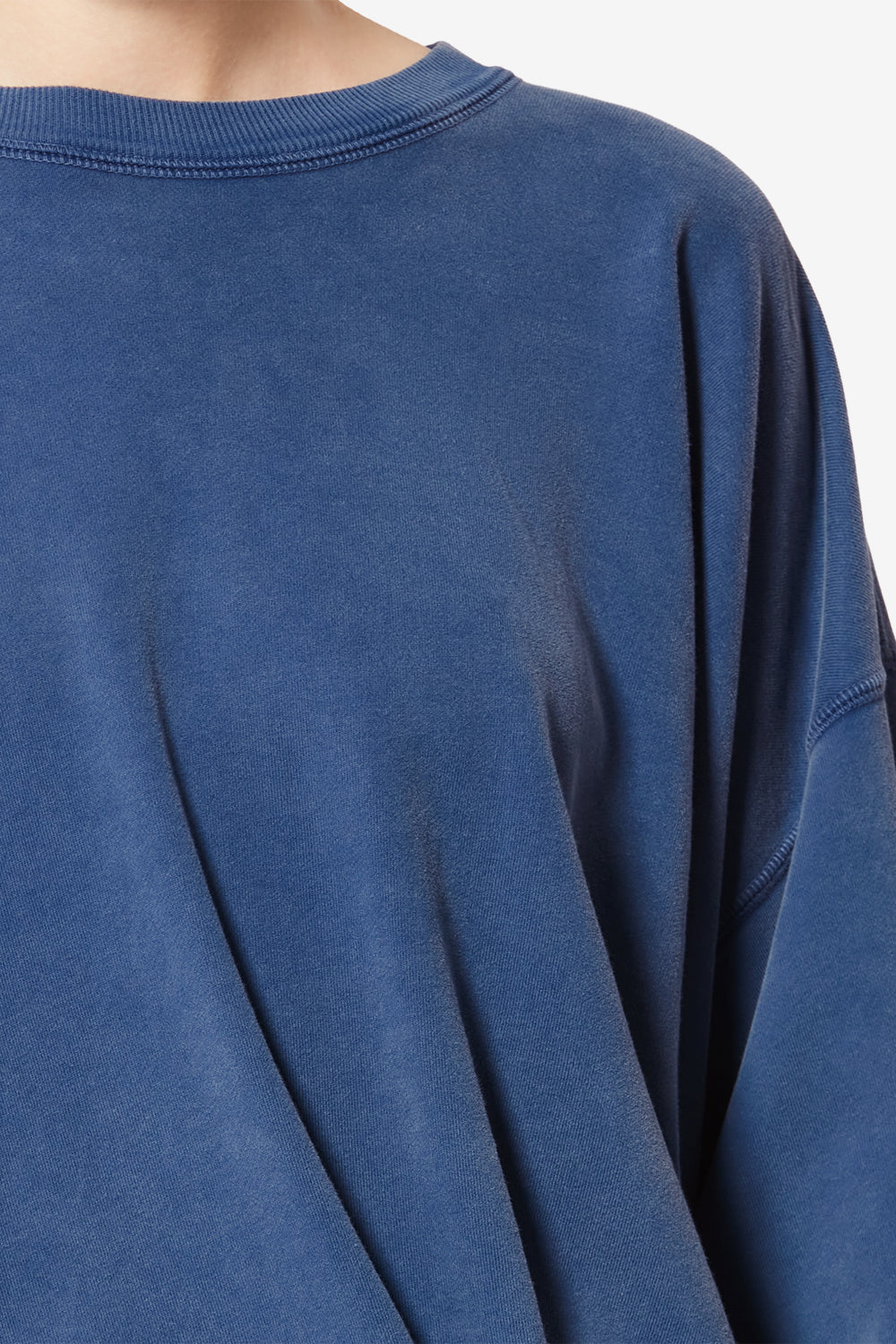 Sweatshirt sauria en coton délavé - Bleu indigo - Woman - 3