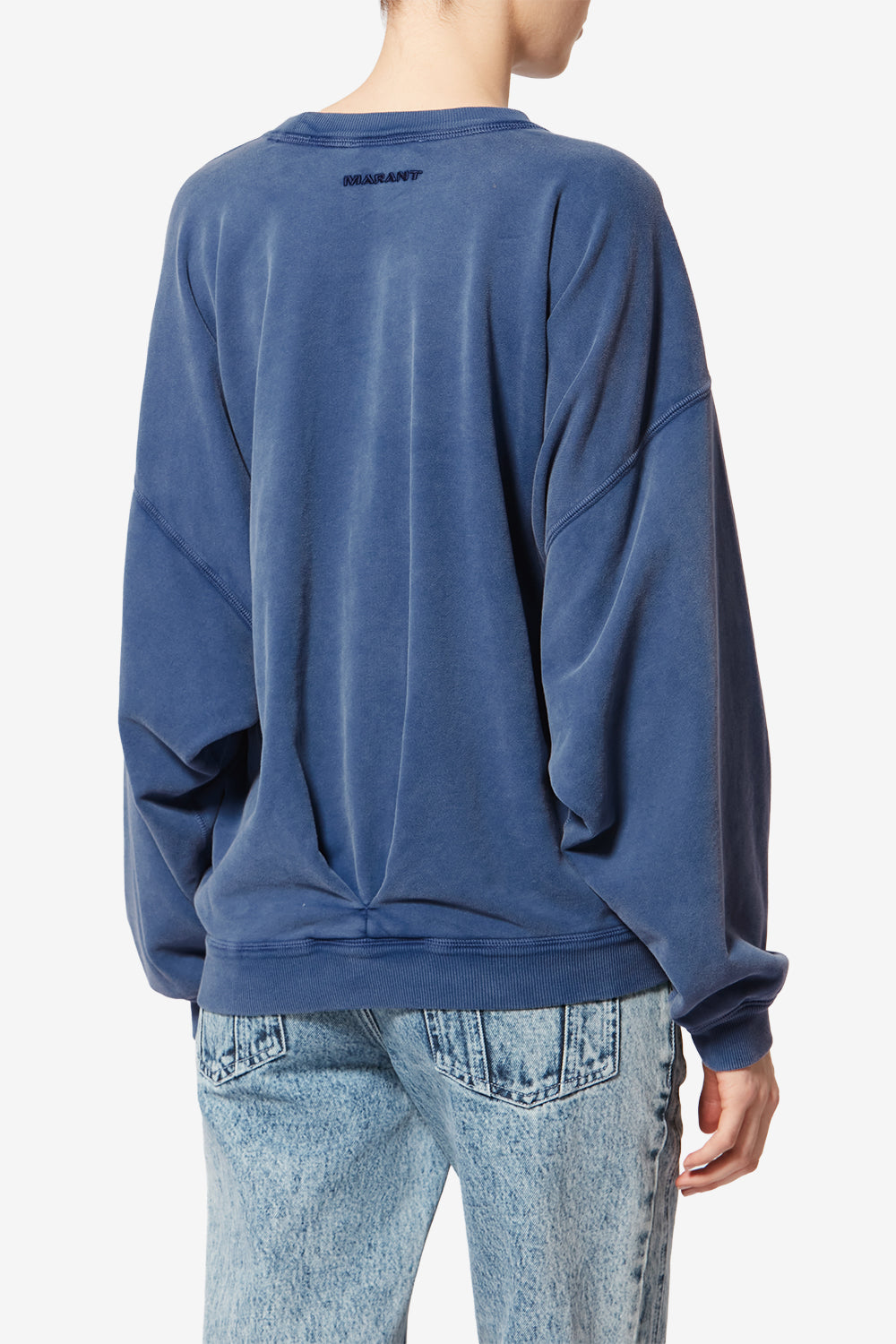 Sweatshirt sauria en coton délavé - Bleu indigo - Woman - 5