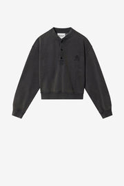 Felpa simony in cotone con logo - Nero lavato - Woman