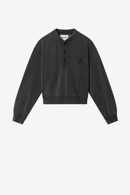 Felpa simony in cotone con logo - Nero lavato - Woman