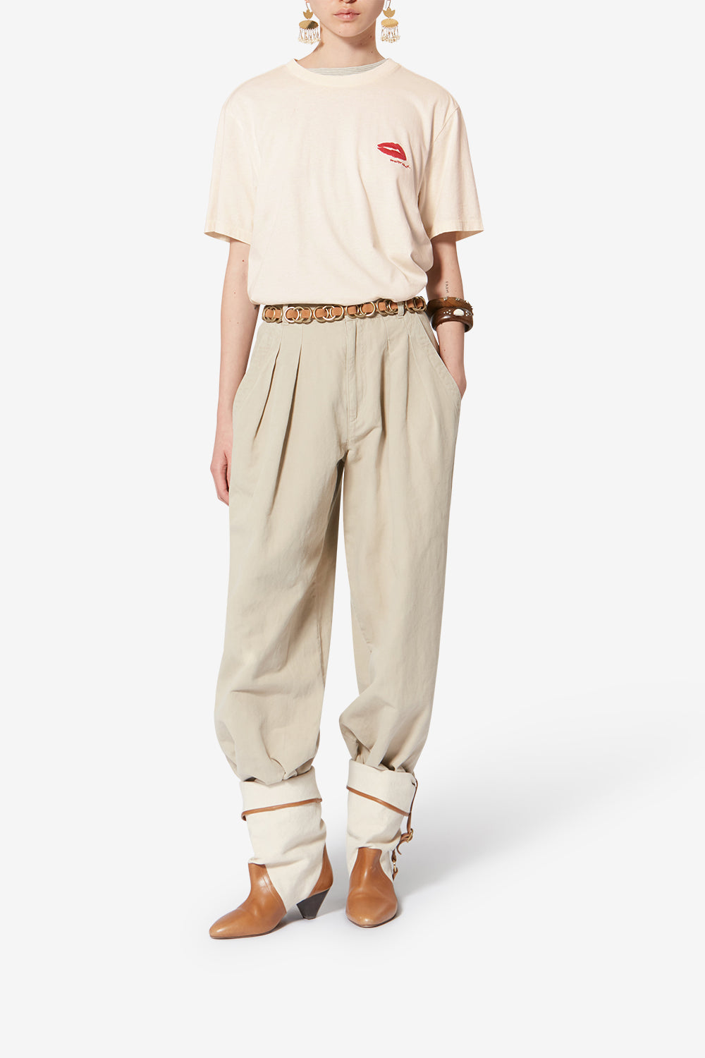 T-shirt à logo zewel en coton - Écru - Woman - 2